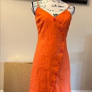 Joie linen Asymmetrical Orange Dress